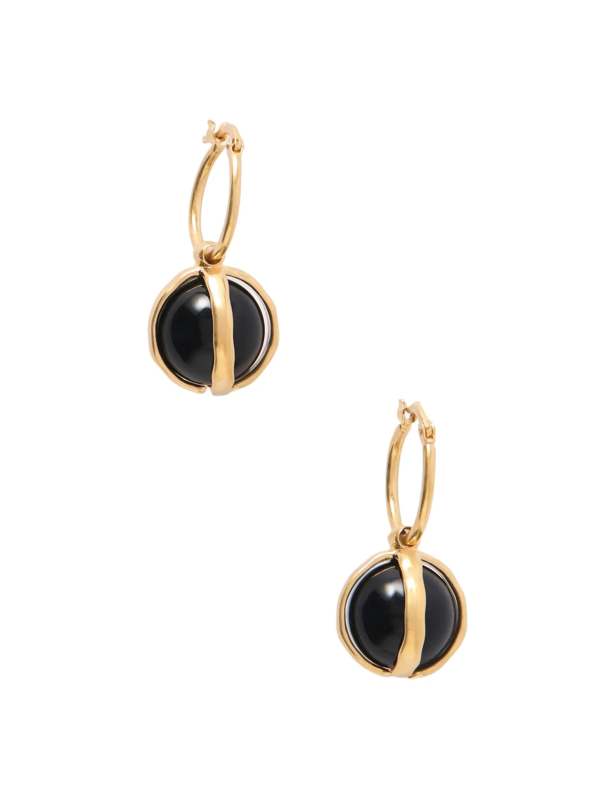 Gold-tone Onyx Earrings