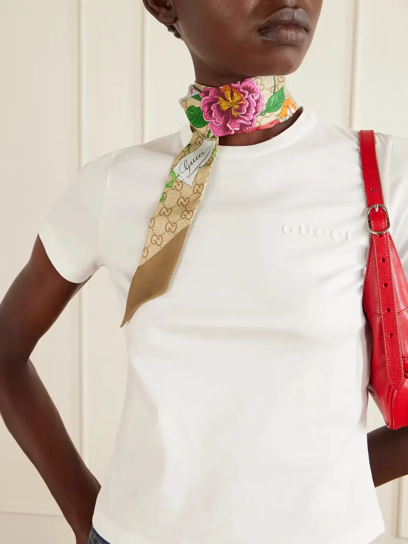 Gucci Flora Printed Silk-twill Scarf | Thumbnail 2 Gucci Flora Printed Silk-twill Scarf | Thumbnail 2