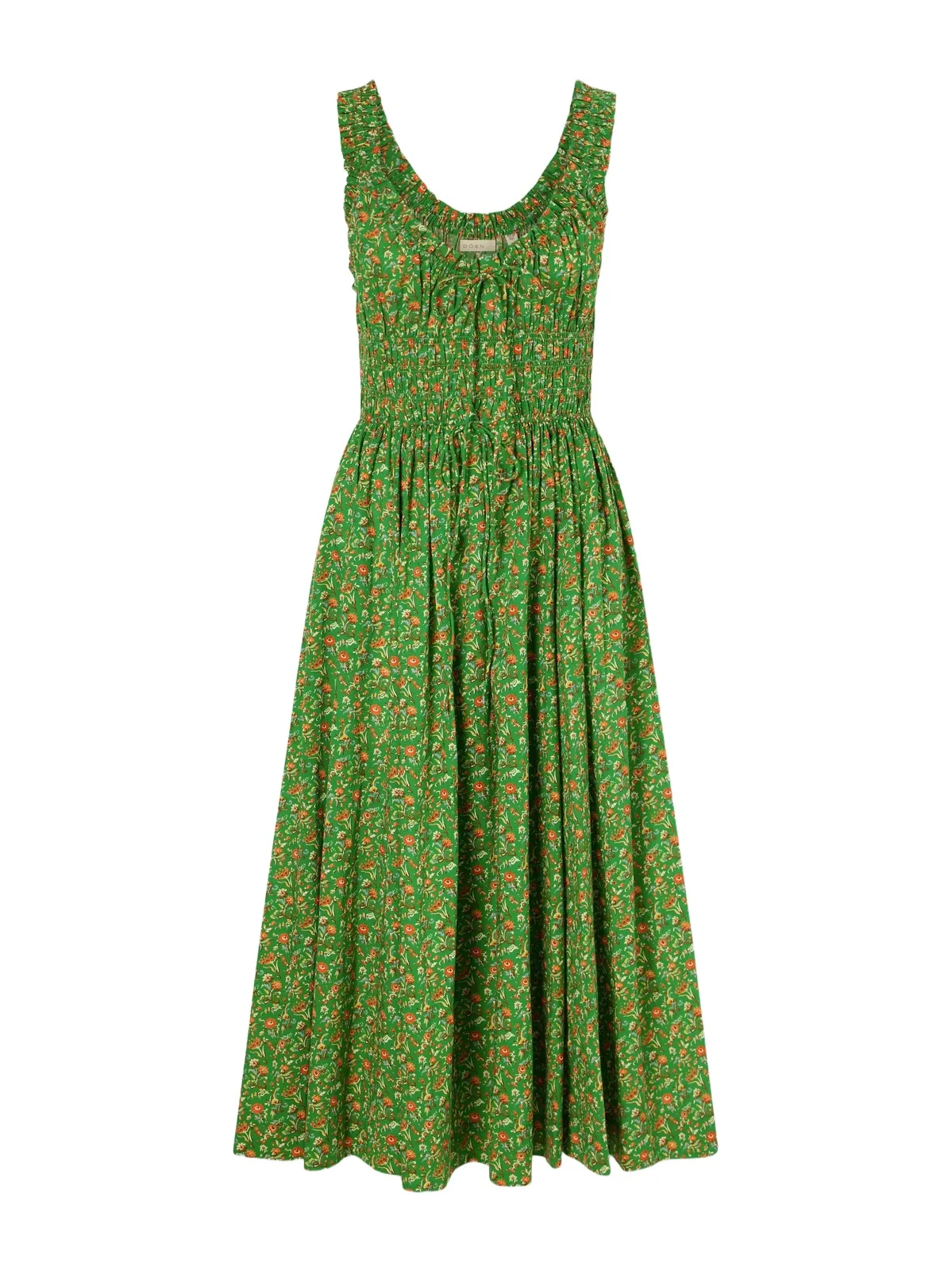 Emmaretta Shirred Floral-print Organic Cotton Midi Dress Emmaretta Shirred Floral-print Organic Cotton Midi Dress