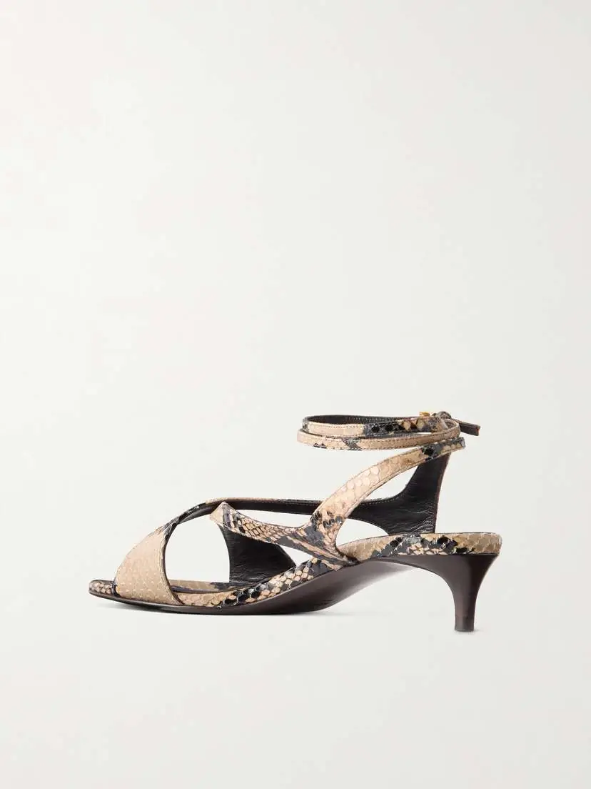 Khaite Liria Python-embossed Leather Sandals | Thumbnail 3 Khaite Liria Python-embossed Leather Sandals | Thumbnail 3