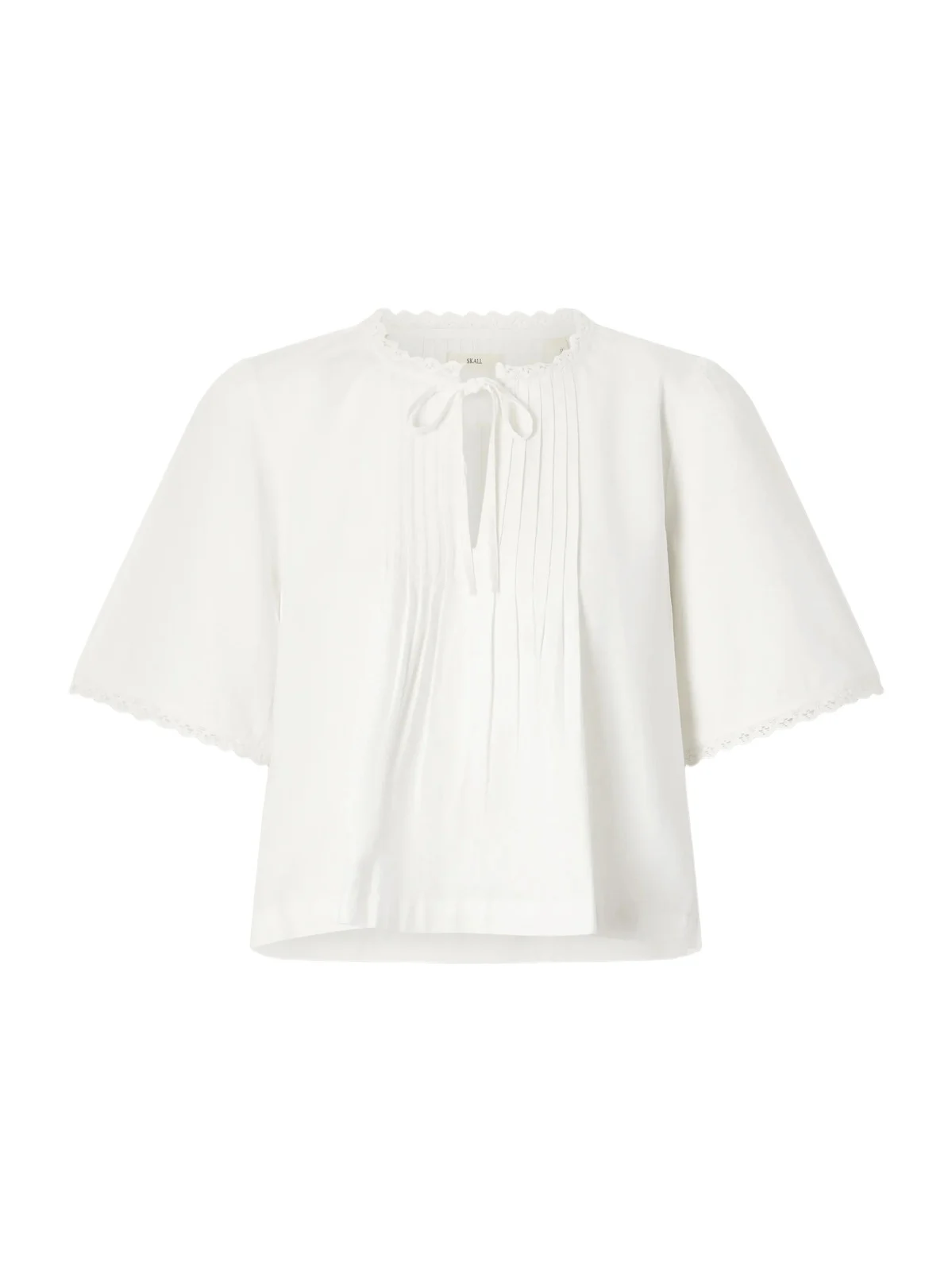 Freesia Pleated Lace-trimmed Organic Cotton Shirt Freesia Pleated Lace-trimmed Organic Cotton Shirt