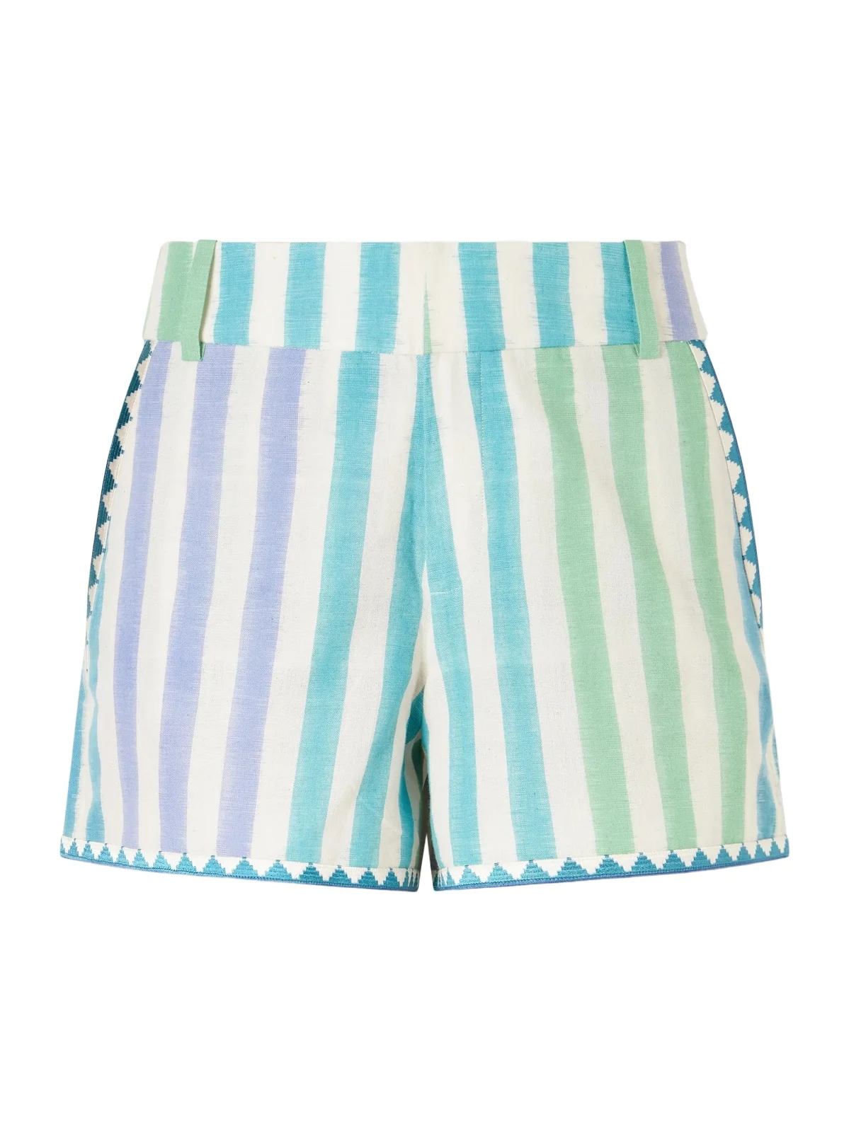 Emporio Sirenuse Ikat Striped Cotton Shorts