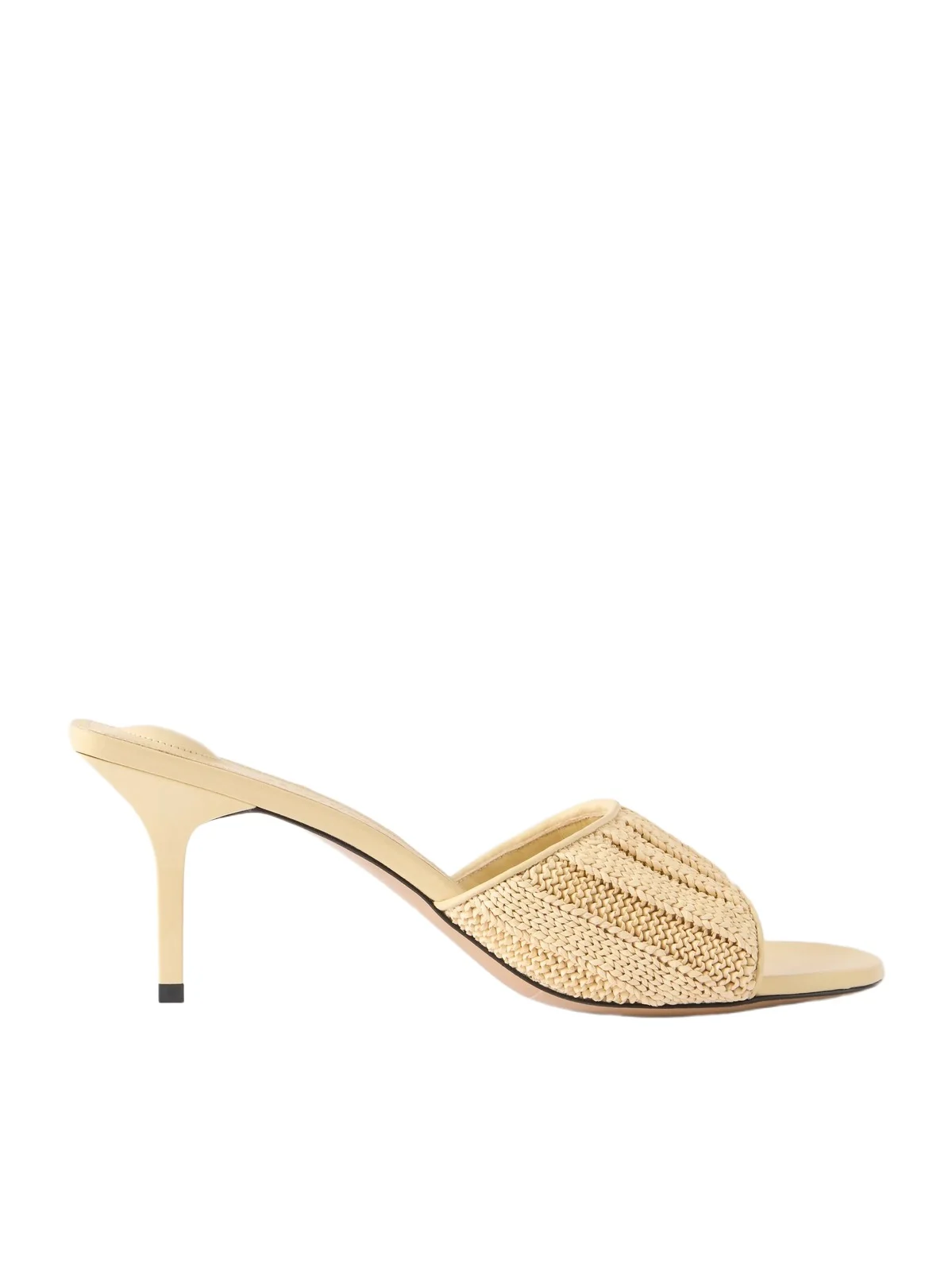 Raffia-effect Leather Sandals