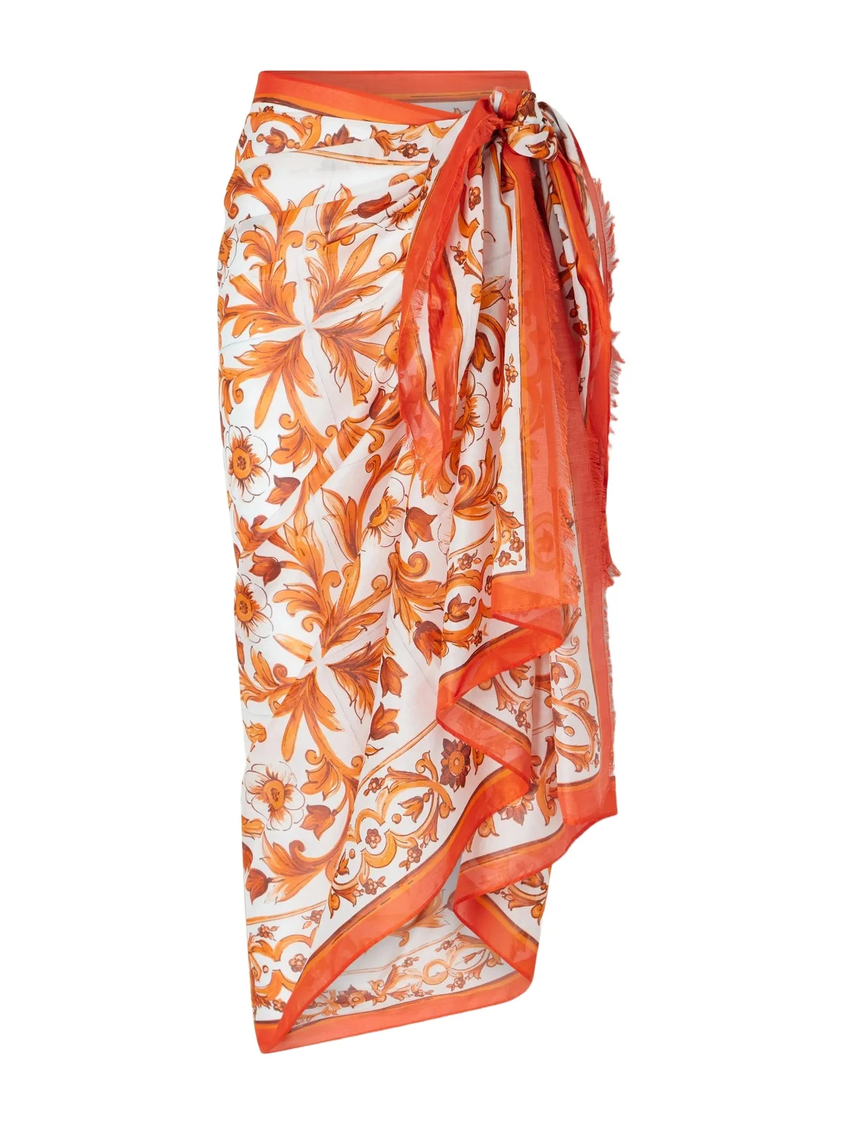 Dolce & Gabbana Maiolica Printed Cotton Pareo