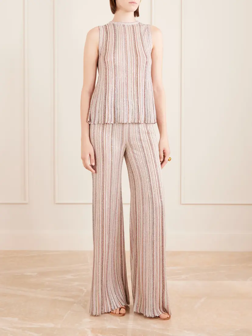 Missoni Striped Metallic Crochet-knit Wide-leg Pants | Thumbnail 2