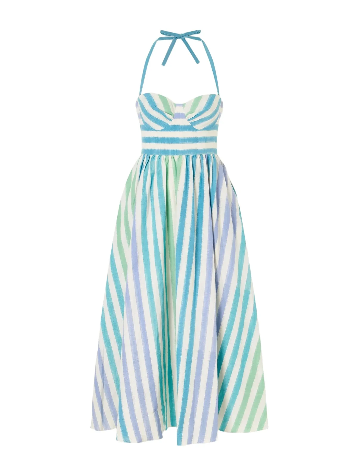 Johanna Ikat Striped Cotton Midi Dress Johanna Ikat Striped Cotton Midi Dress