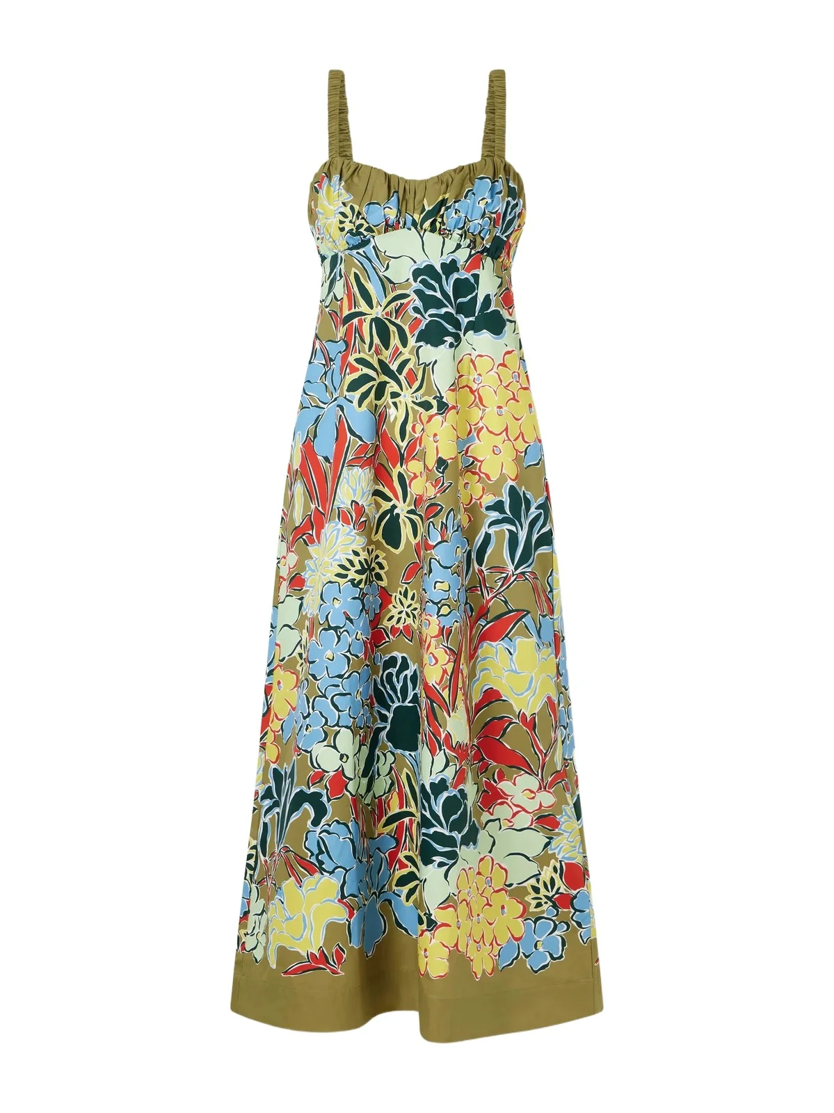 Solstice Floral-print Organic Cotton-poplin Midi Dress