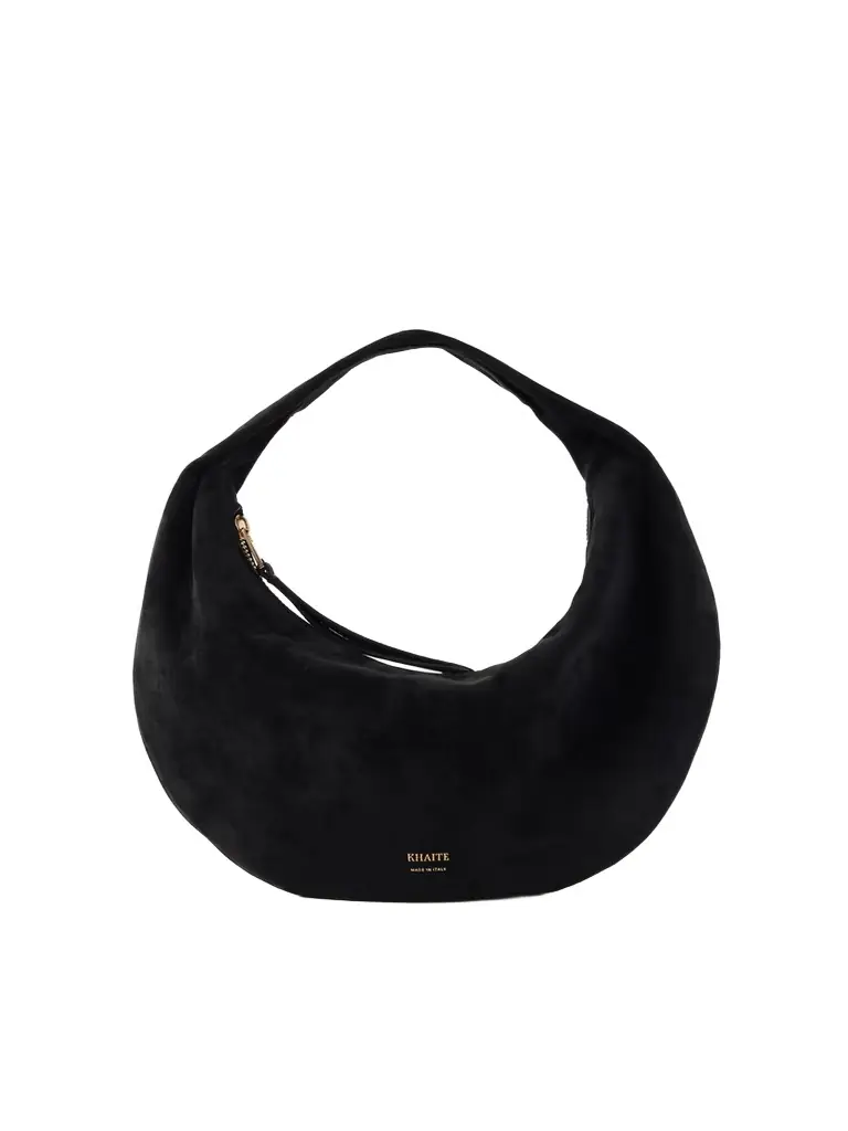 Khaite Olivia Mini Suede Shoulder Bag | Image 1 Khaite Olivia Mini Suede Shoulder Bag | Image 1