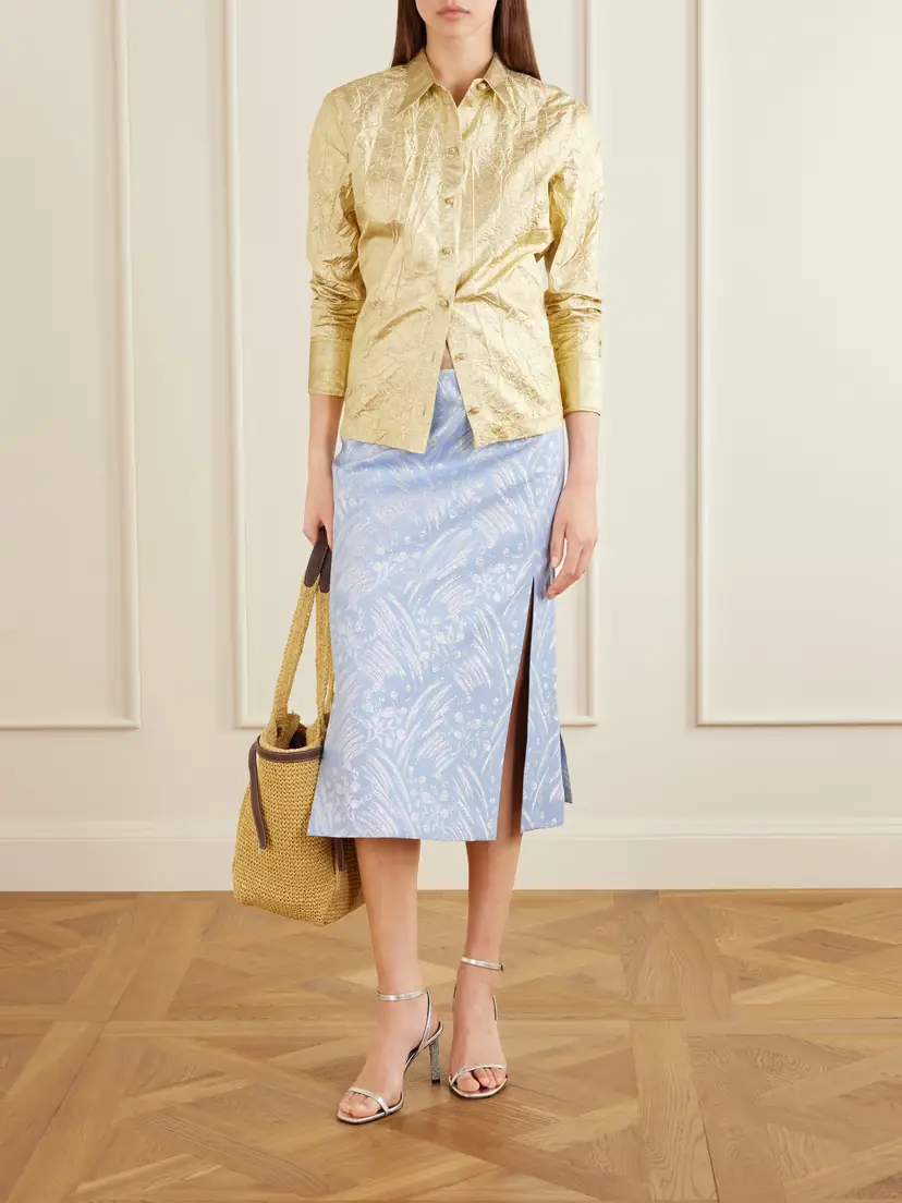 Tory Burch Metallic Jacquard-knit Midi Skirt | Thumbnail 2 Tory Burch Metallic Jacquard-knit Midi Skirt | Thumbnail 2