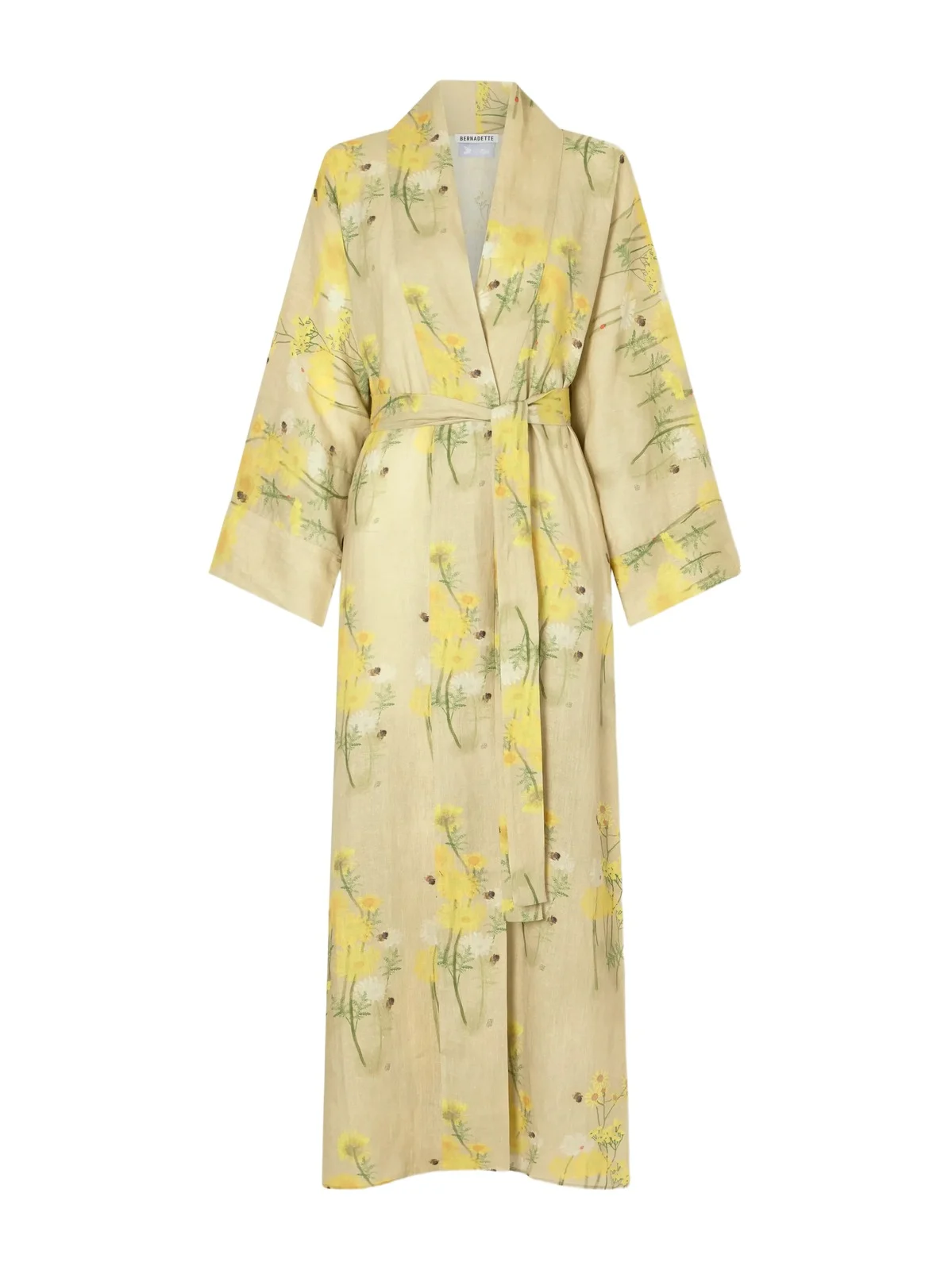Peignoir Belted Floral-print Linen Maxi Dress Peignoir Belted Floral-print Linen Maxi Dress