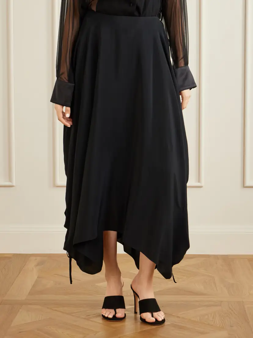 Sharon Wauchob Desia Asymmetric Silk-crepe Midi Skirt | Thumbnail 3