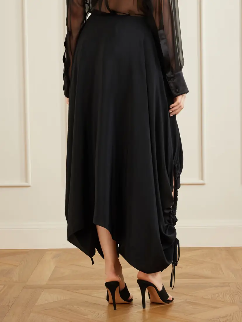 Sharon Wauchob Desia Asymmetric Silk-crepe Midi Skirt | Thumbnail 4