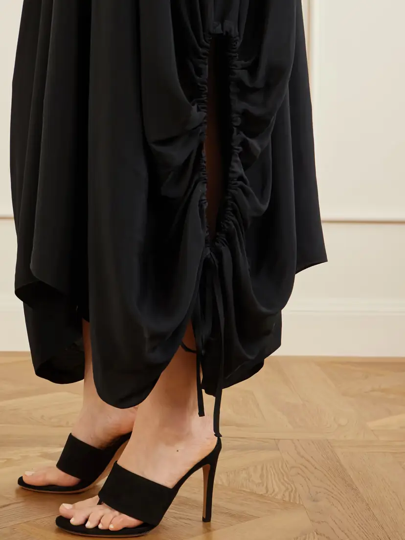 Sharon Wauchob Desia Asymmetric Silk-crepe Midi Skirt | Thumbnail 5