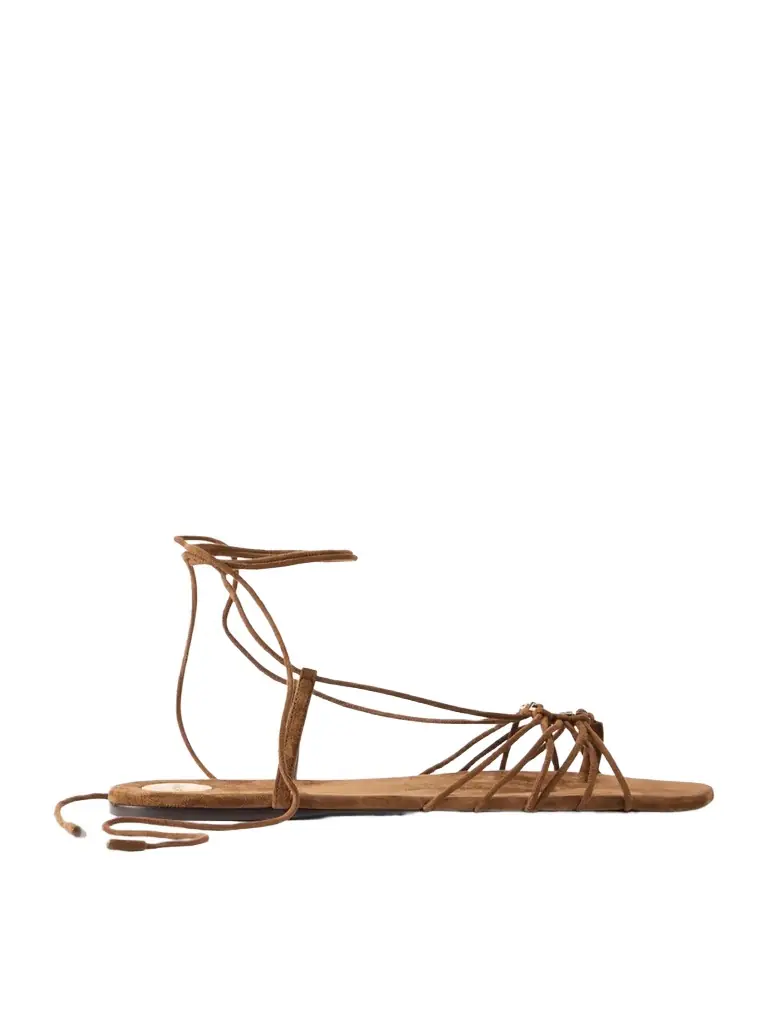 Babylone Logo-embellished Lace-up Suede Sandals