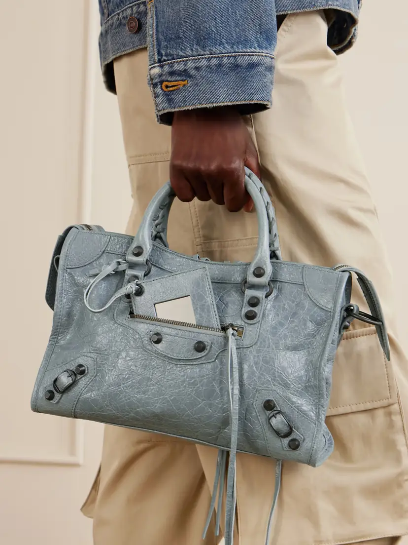Balenciaga Le City Small Embellished Crinkled-leather Tote | Thumbnail 2 Balenciaga Le City Small Embellished Crinkled-leather Tote | Thumbnail 2