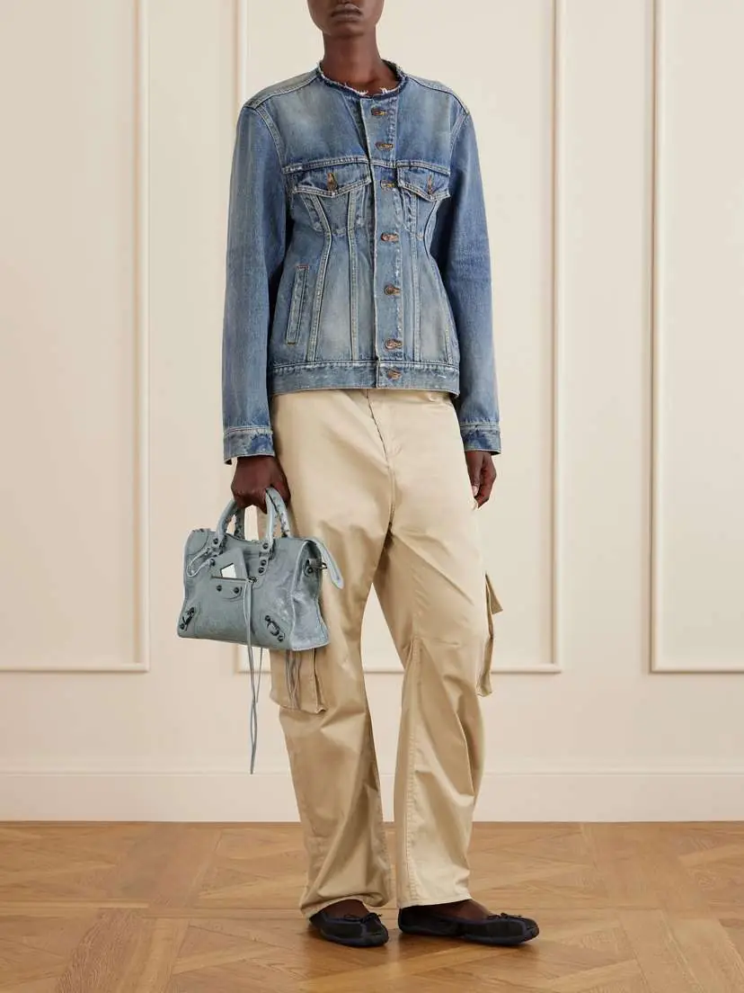 Balenciaga Le City Small Embellished Crinkled-leather Tote | Thumbnail 3 Balenciaga Le City Small Embellished Crinkled-leather Tote | Thumbnail 3