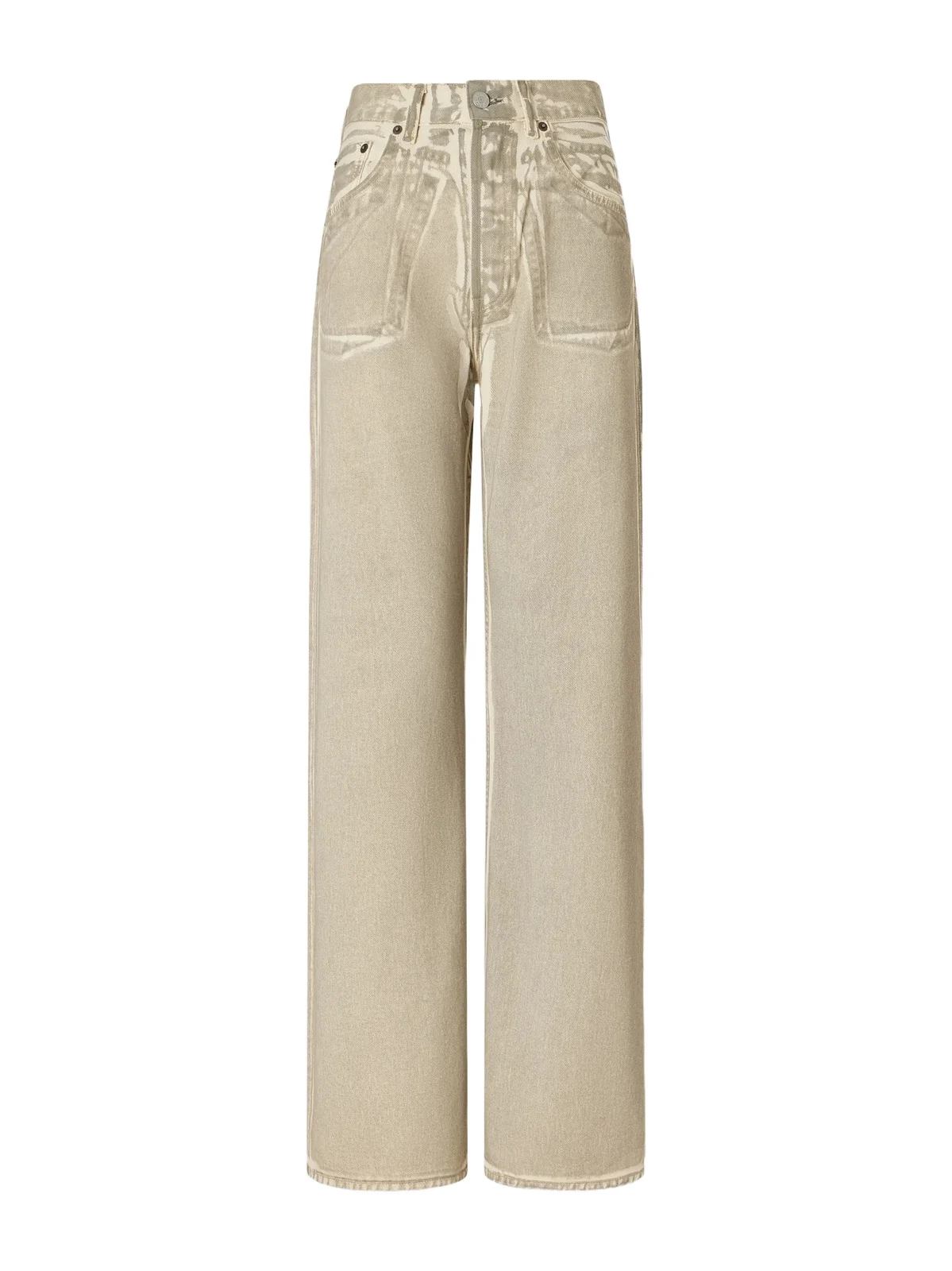 Printed Mid-rise Straight-leg Jeans