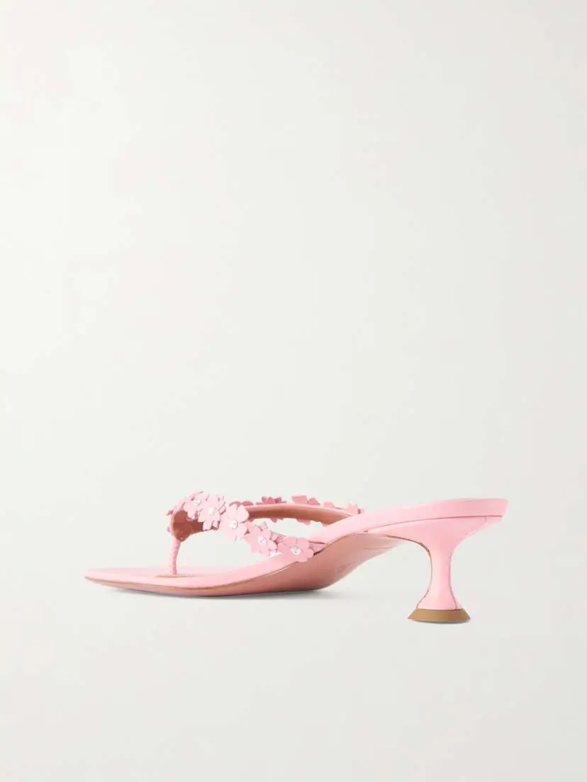 Amina Muaddi Janis 45 Crystal-embellished Leather Thong Sandals | Thumbnail 3 Amina Muaddi Janis 45 Crystal-embellished Leather Thong Sandals | Thumbnail 3