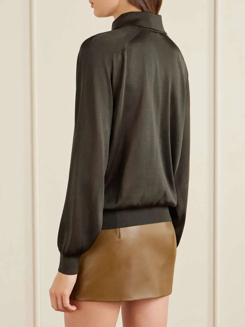Khaite Alexa Silk-knitted Polo Sweater | Thumbnail 3 Khaite Alexa Silk-knitted Polo Sweater | Thumbnail 3