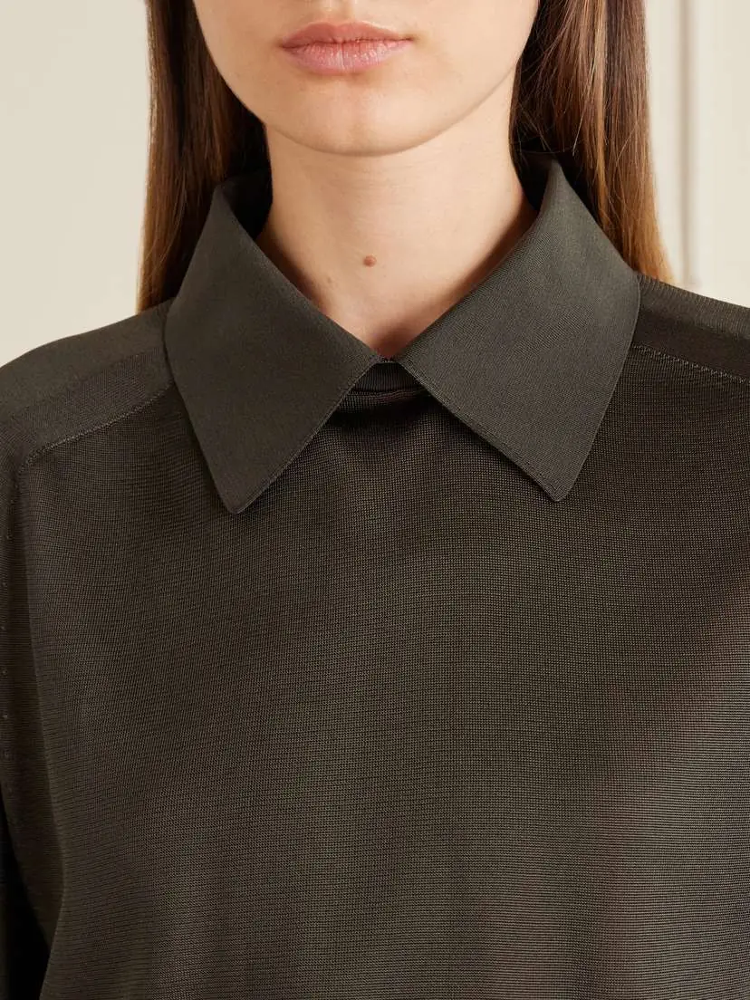 Khaite Alexa Silk-knitted Polo Sweater | Thumbnail 4 Khaite Alexa Silk-knitted Polo Sweater | Thumbnail 4