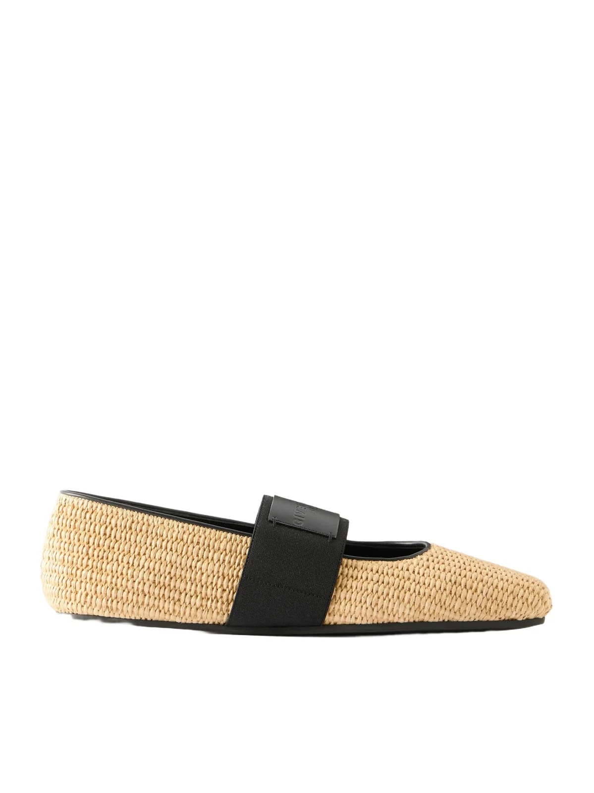 Logo-appliquéd Raffia Ballerina Flats Logo-appliquéd Raffia Ballerina Flats