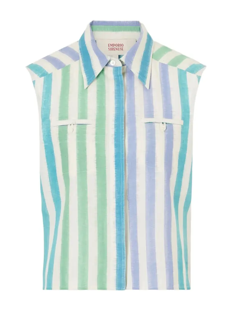 Emporio Sirenuse Ylenia Ikat Striped Cotton Shirt | Image 1 Emporio Sirenuse Ylenia Ikat Striped Cotton Shirt | Image 1