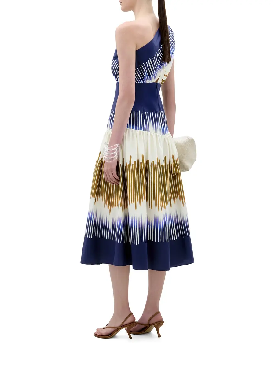 Silvia Tcherassi Catalina One-Shoulder Cotton Midi Dress | Thumbnail 3 Silvia Tcherassi Catalina One-Shoulder Cotton Midi Dress | Thumbnail 3