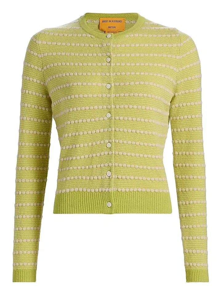 Women's Jane Pebble-Striped Cashmere Cardigan Women's Jane Pebble-Striped Cashmere Cardigan
