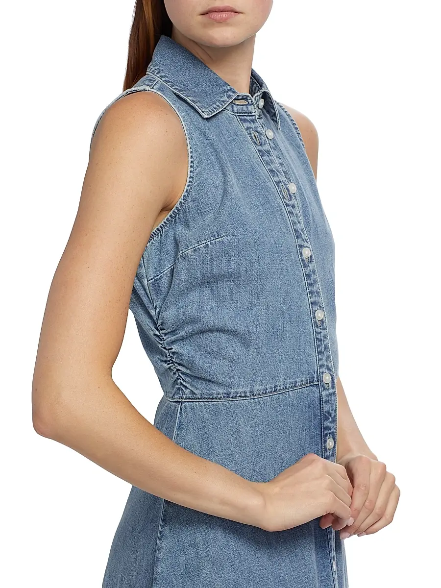 Veronica Beard Women's Fuller Denim Midi-Dress | Thumbnail 6 Veronica Beard Women's Fuller Denim Midi-Dress | Thumbnail 6