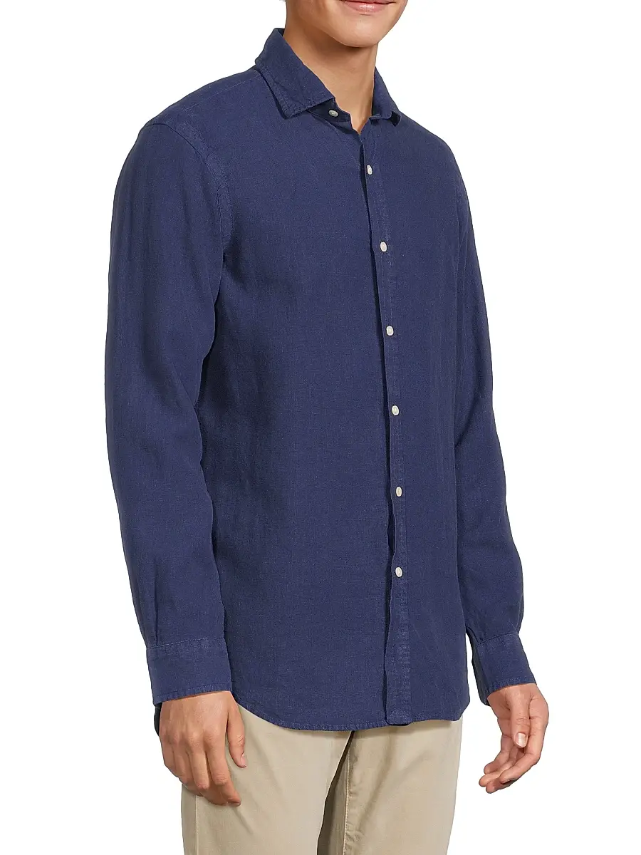 Polo Ralph Lauren Men's Classic-Fit Linen Shirt | Thumbnail 4 Polo Ralph Lauren Men's Classic-Fit Linen Shirt | Thumbnail 4