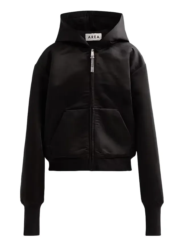 AREA Women's Satin Zip Hoodie