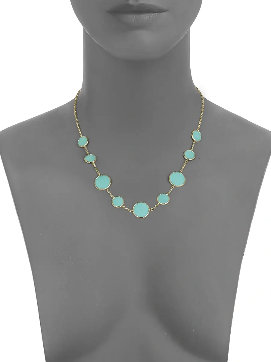Ippolita Women's Polished Rock Candy 18K Yellow Gold & Turquoise Necklace - Gold Turquoise | Thumbnail 2 Ippolita Women's Polished Rock Candy 18K Yellow Gold & Turquoise Necklace - Gold Turquoise | Thumbnail 2