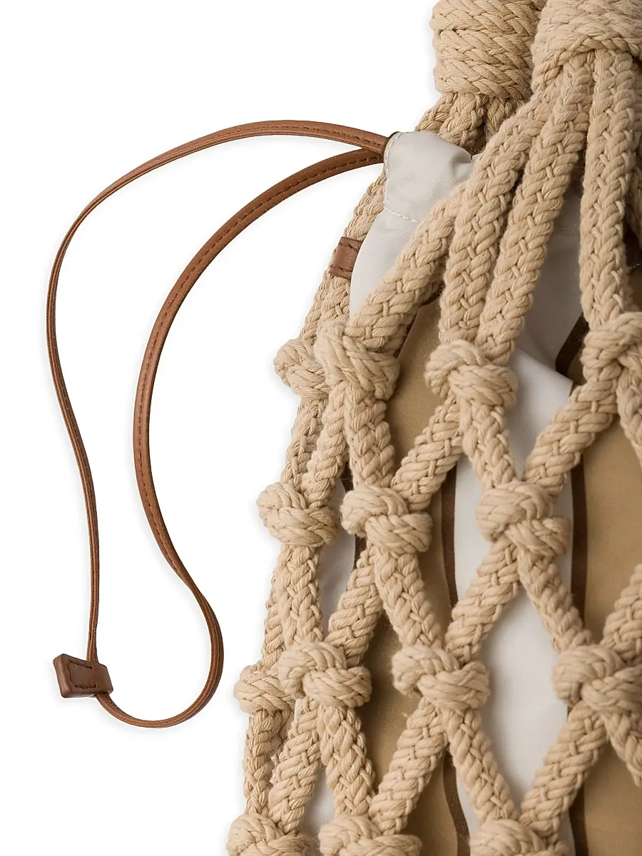 Prada Women's Noué Medium Cotton Macramé Shoulder Bag | Thumbnail 6 Prada Women's Noué Medium Cotton Macramé Shoulder Bag | Thumbnail 6