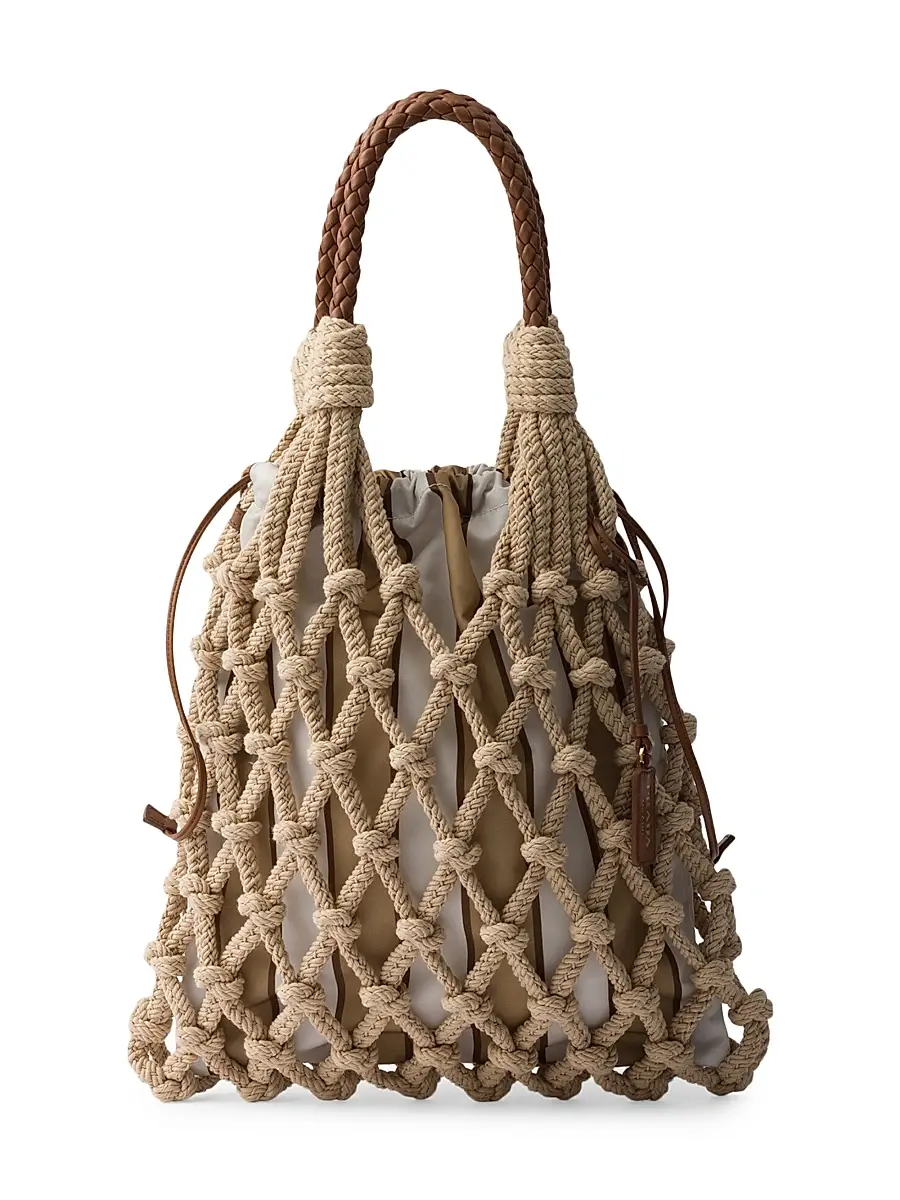 Women's Noué Medium Cotton Macramé Shoulder Bag Women's Noué Medium Cotton Macramé Shoulder Bag