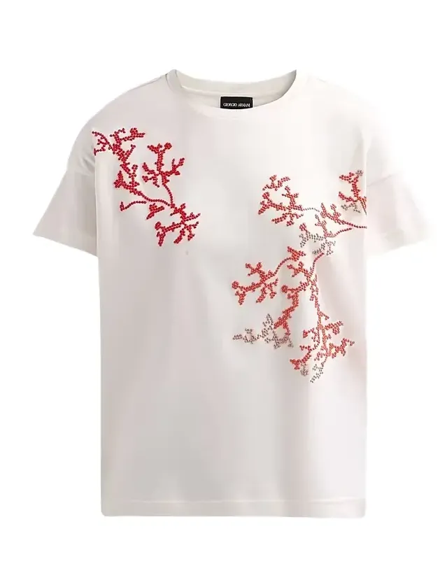 Women's Embroidered Silk-Cotton T-Shirt Women's Embroidered Silk-Cotton T-Shirt