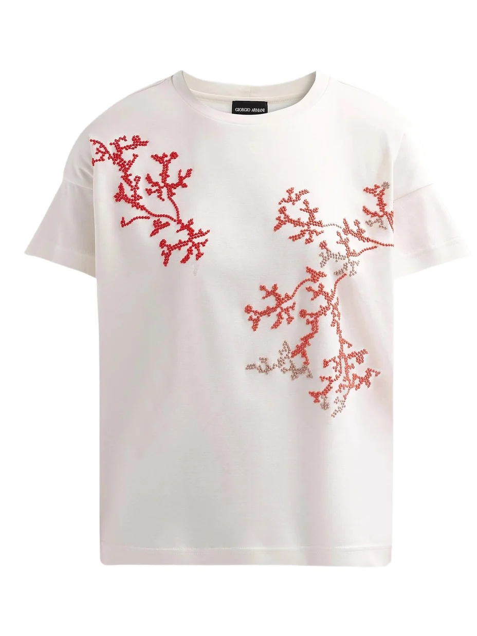 Women's Embroidered Silk-Cotton T-Shirt Women's Embroidered Silk-Cotton T-Shirt