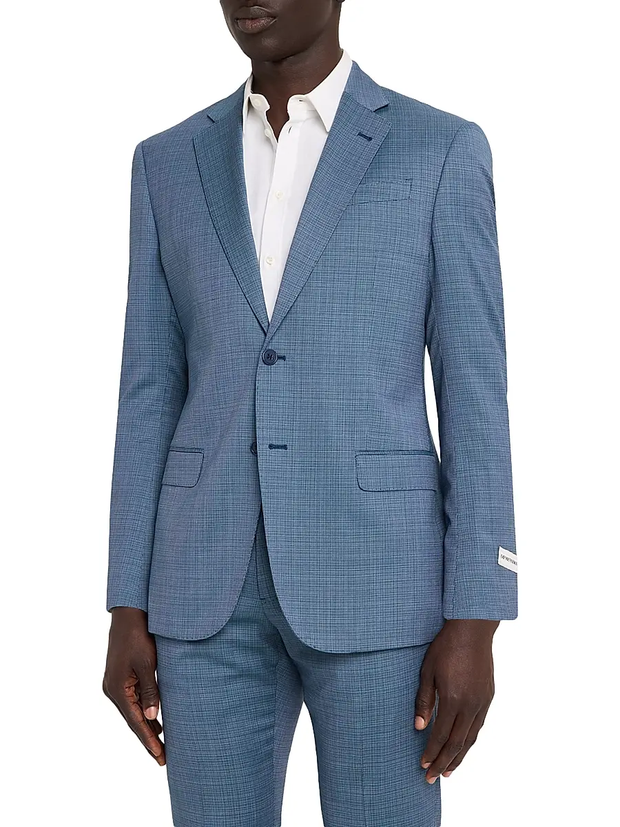 Emporio Armani Men's Micro-Textured Wool Single-Breasted Suit | Thumbnail 3
