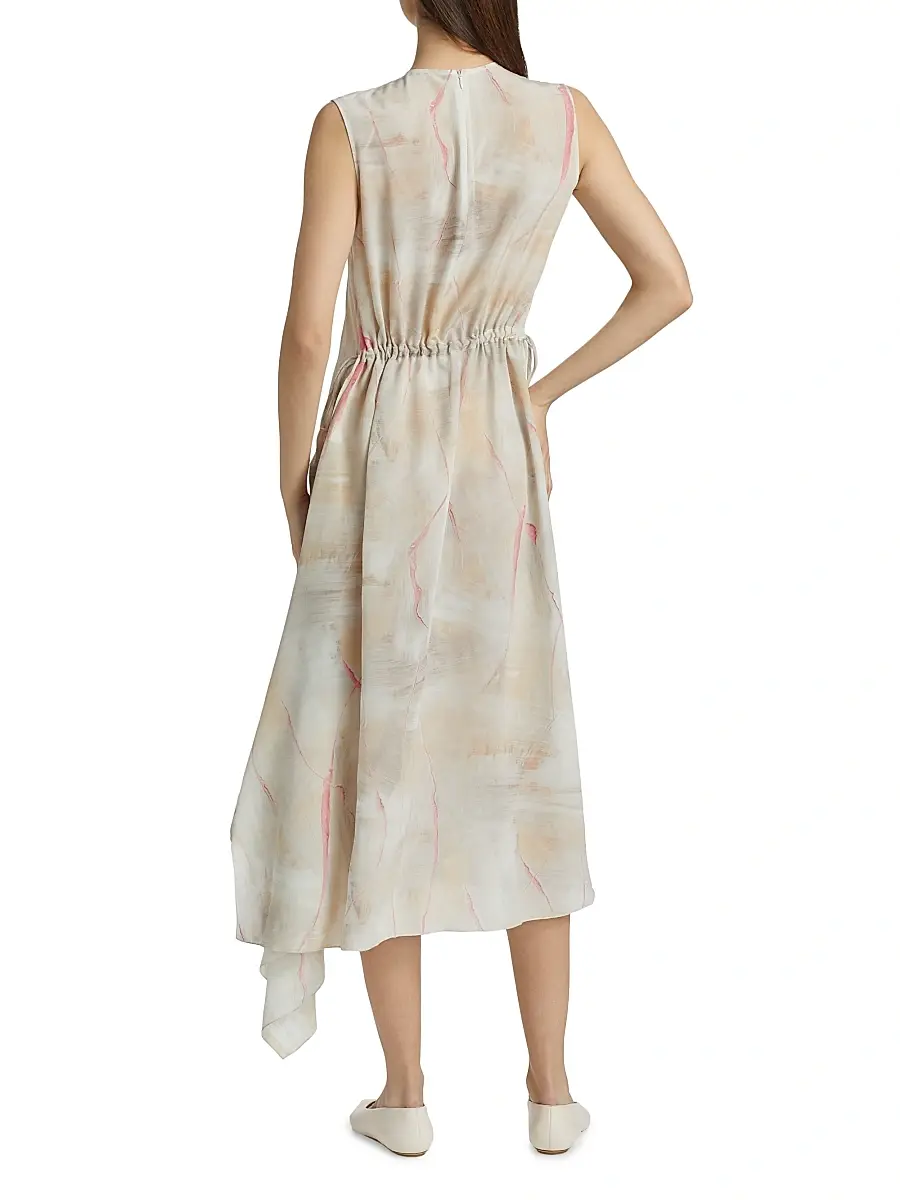 Fabiana Filippi Women's Crepe De Chine Draped Midi-Dress | Thumbnail 5