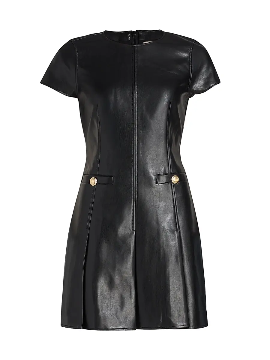 Cinq à Sept Women's Nova Faux Leather Minidress - Black | Image 1 Cinq à Sept Women's Nova Faux Leather Minidress - Black | Image 1