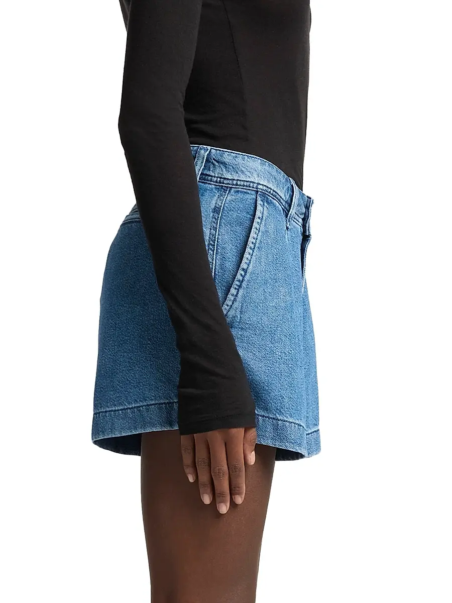 7 For All Mankind Women's Pleated Lightweight Denim Shorts | Thumbnail 4 7 For All Mankind Women's Pleated Lightweight Denim Shorts | Thumbnail 4