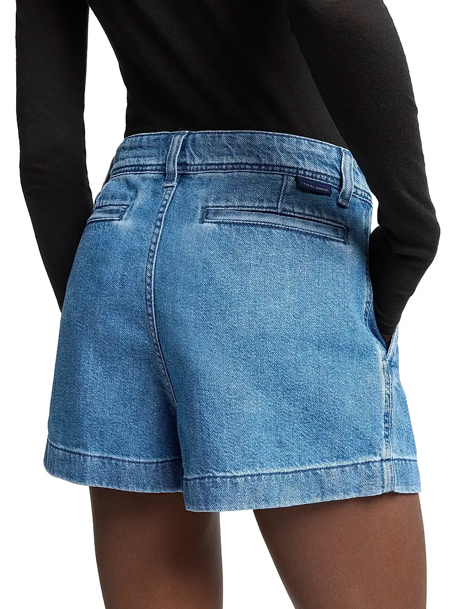 7 For All Mankind Women's Pleated Lightweight Denim Shorts | Thumbnail 6 7 For All Mankind Women's Pleated Lightweight Denim Shorts | Thumbnail 6