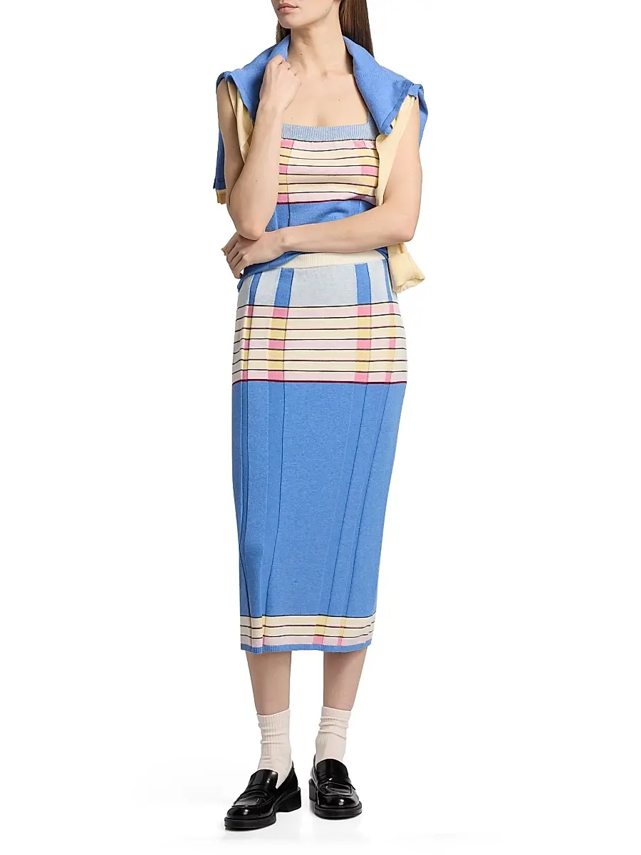 Guest In Residence Women's Striped Silk-Linen Tank | Thumbnail 2
