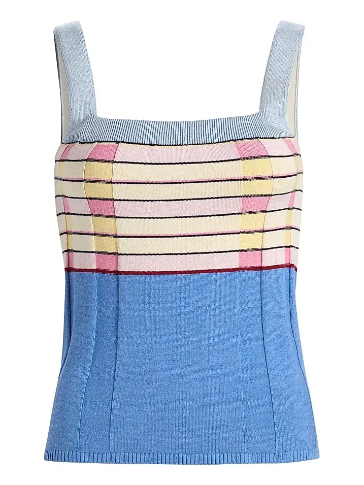 Women's Striped Silk-Linen Tank Women's Striped Silk-Linen Tank