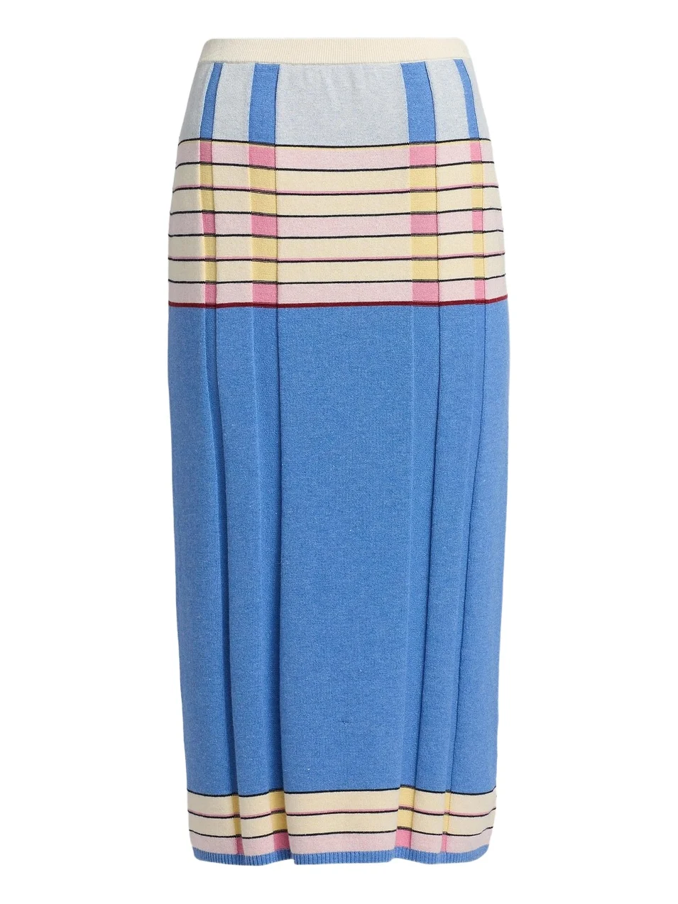 Women's Striped Silk-Linen Midi-Skirt Women's Striped Silk-Linen Midi-Skirt