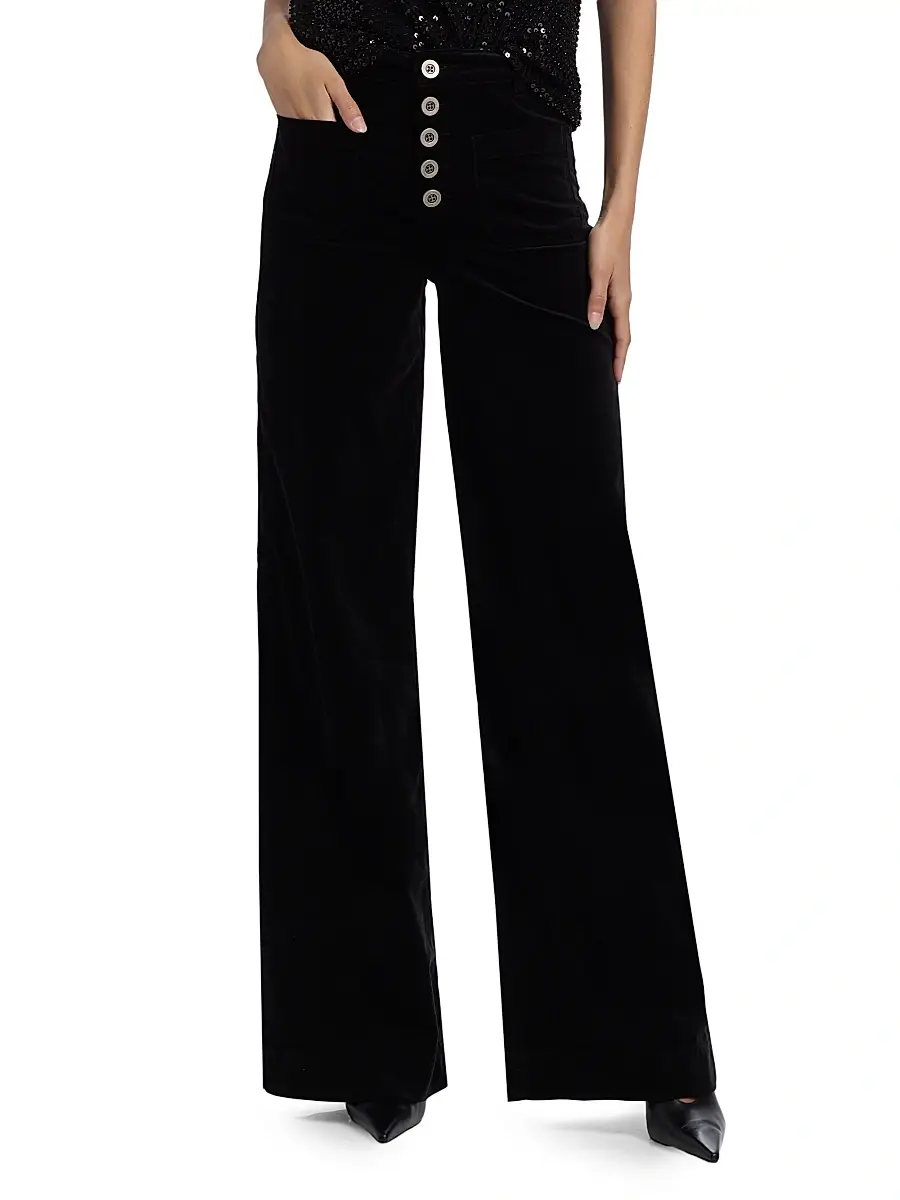 Ramy Brook Women's Cindy Velvet Wide-Leg Pants | Thumbnail 3 Ramy Brook Women's Cindy Velvet Wide-Leg Pants | Thumbnail 3