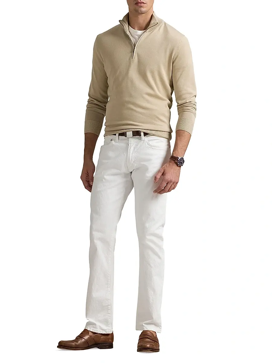 Polo Ralph Lauren Men's Cotton Quarter-Zip Sweater | Thumbnail 2 Polo Ralph Lauren Men's Cotton Quarter-Zip Sweater | Thumbnail 2