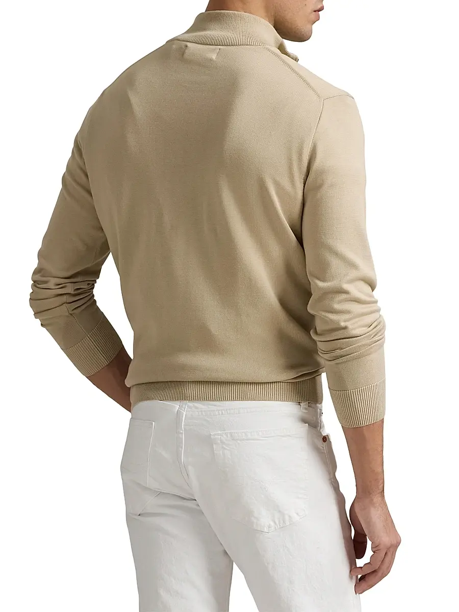 Polo Ralph Lauren Men's Cotton Quarter-Zip Sweater | Thumbnail 4 Polo Ralph Lauren Men's Cotton Quarter-Zip Sweater | Thumbnail 4