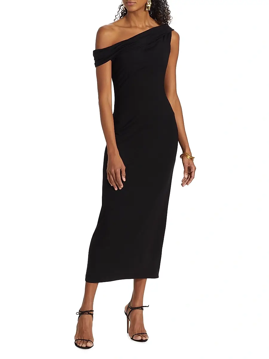 Reformation Women's Jaman Draped One-Shoulder Midi-Dress | Thumbnail 3