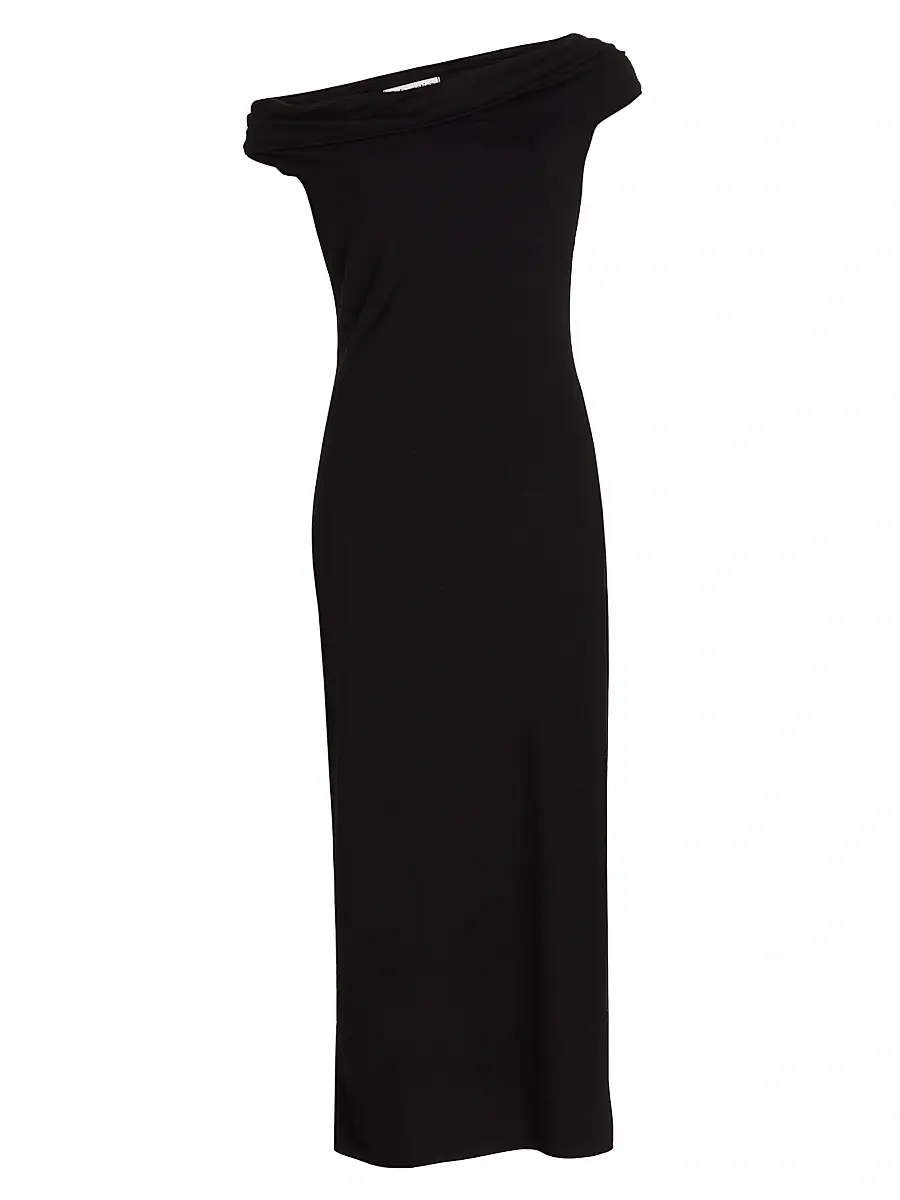 Reformation Women's Jaman Draped One-Shoulder Midi-Dress - Black - Size XS | Image 1 Reformation Women's Jaman Draped One-Shoulder Midi-Dress - Black - Size XS | Image 1