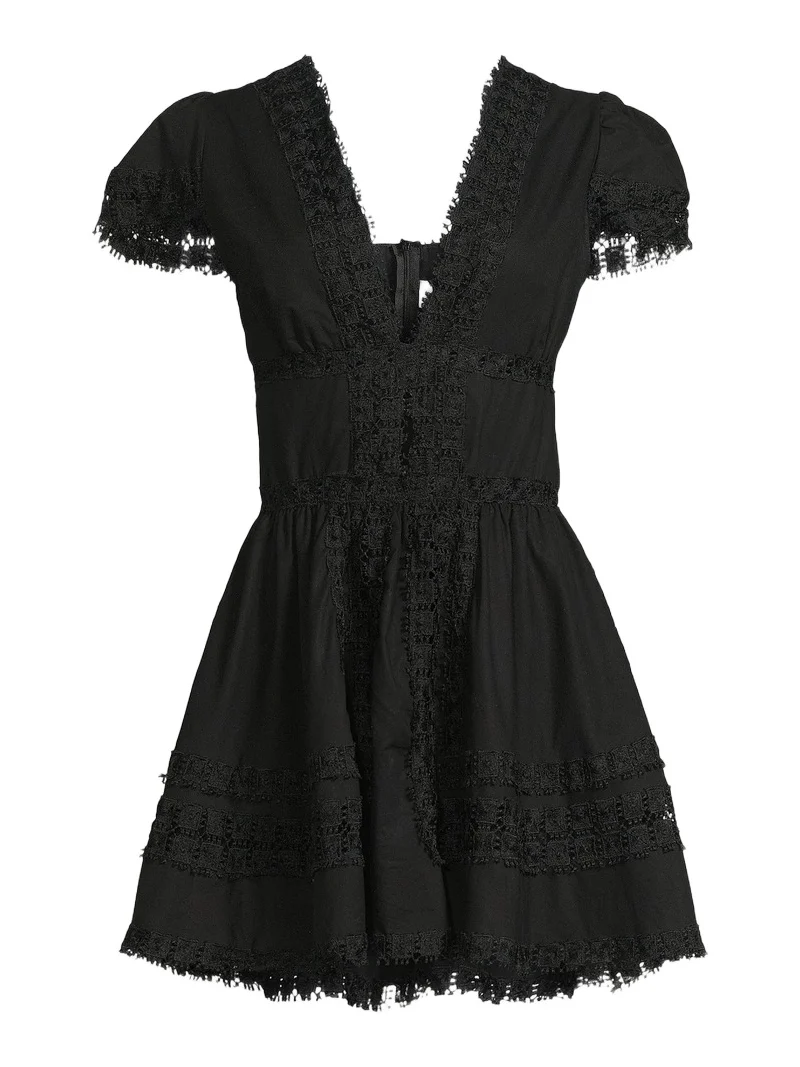 Women's Piper Lace-Trimmed Cotton Minidress